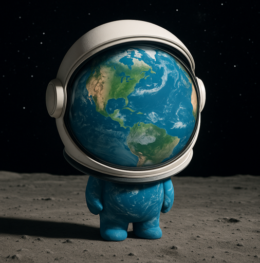 Earth On The Moon with Astronauthelm